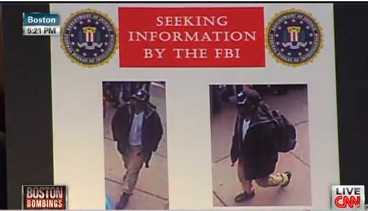 FBI公布的两名嫌疑犯视频新闻截图