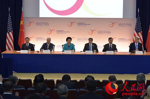 第七轮中美战略与经济对话和第六轮中美人文交流高层磋商联合开幕式现场。人民网驻美国记者 温宪 摄