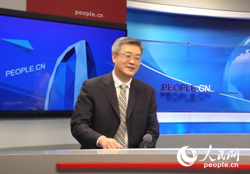 外交部拉美司司长祝青桥做客人民网视频访谈 (人民网记者 覃博雅摄)