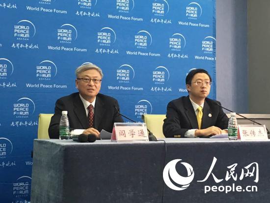 第六届世界和平论坛媒体发布会现场 贾文婷摄影