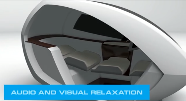 舱内的座椅转换成床。