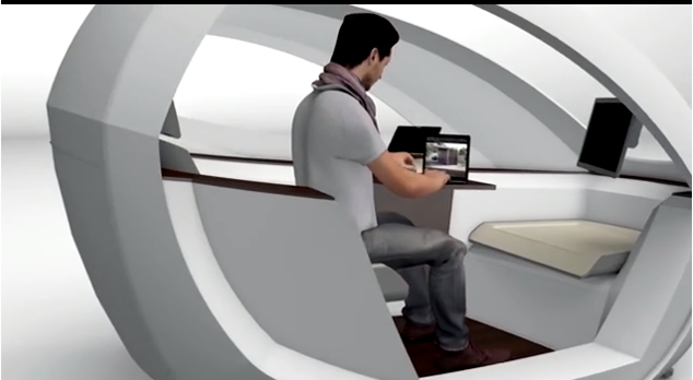 每个舱内设有免费的高速WiFi、空调、空气净化器和电源插座。