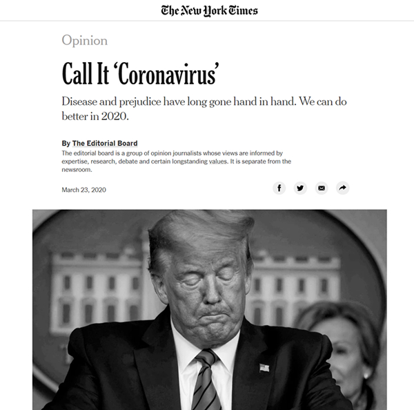 纽约时报网站截图。