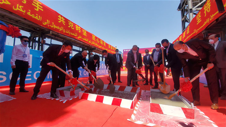 浇筑现场。中建埃及分公司供图