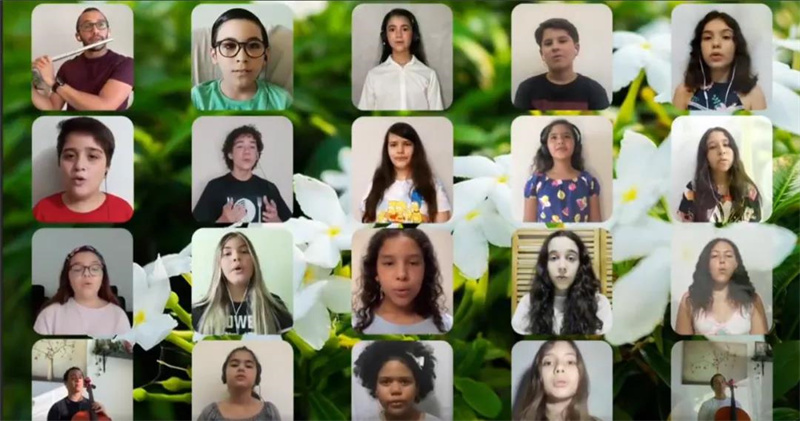 巴西儿童合唱团以《茉莉花》祝福中国。中国驻累西腓总领馆提供图