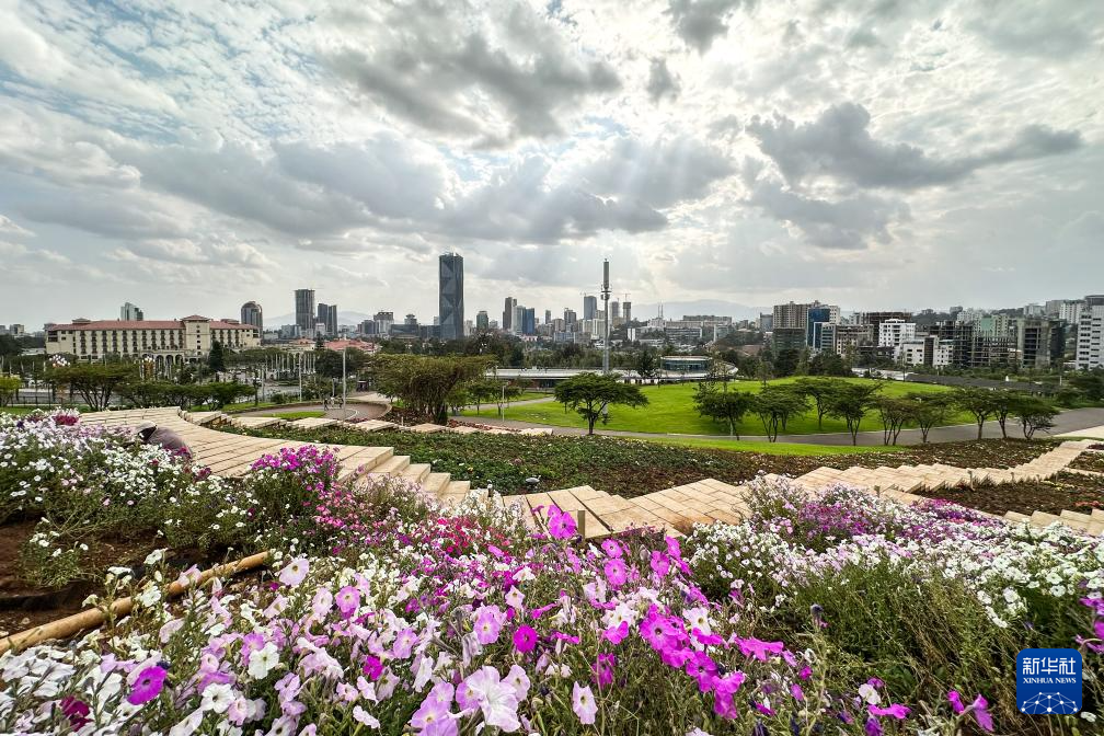 这是2月28日在埃塞俄比亚首都亚的斯亚贝巴友谊广场拍摄的景色。新华社发(迈克尔·特韦尔德摄)