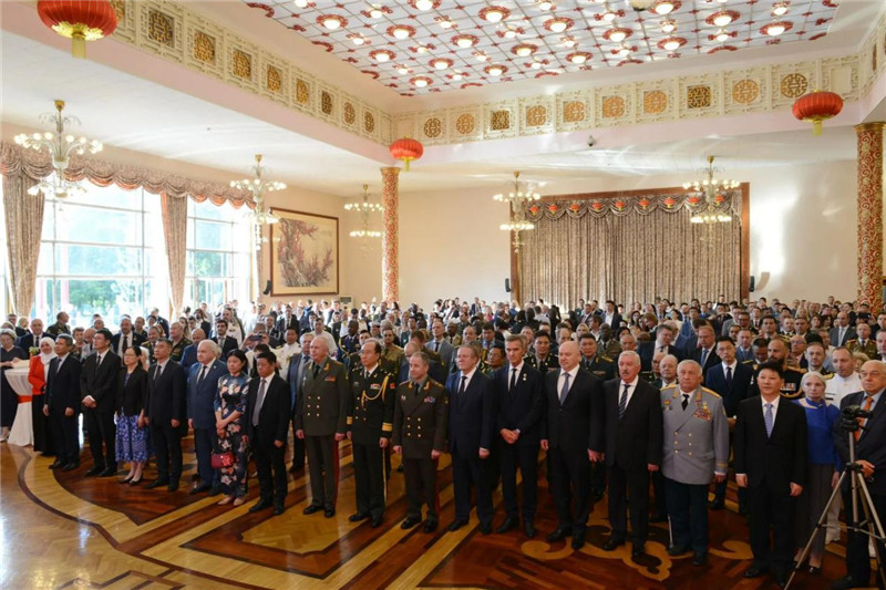 驻俄罗斯使馆庆祝中国人民解放军建军97周年招待会现场。中国驻俄罗斯大使馆供图