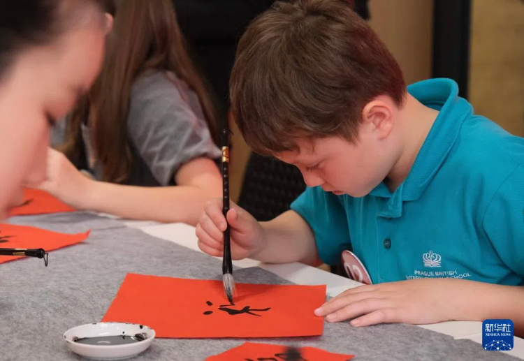 6月5日,在捷克布拉格,选手在第五届“汉语桥”世界小学生中文秀捷克赛区决赛上展示才艺。新华社记者 邓耀敏 摄