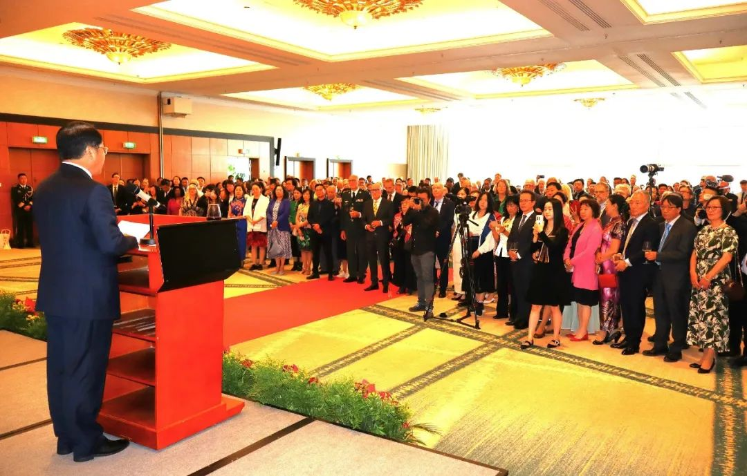 中丹建交75周年招待会现场。中国驻丹麦大使馆供图