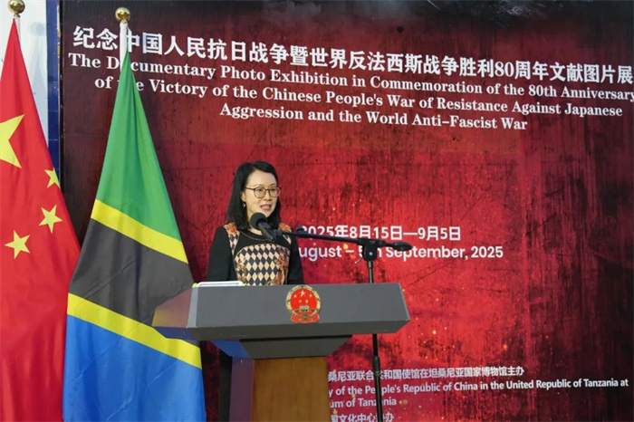 中国驻坦桑尼亚大使陈明健致辞。驻坦桑尼亚使馆供图