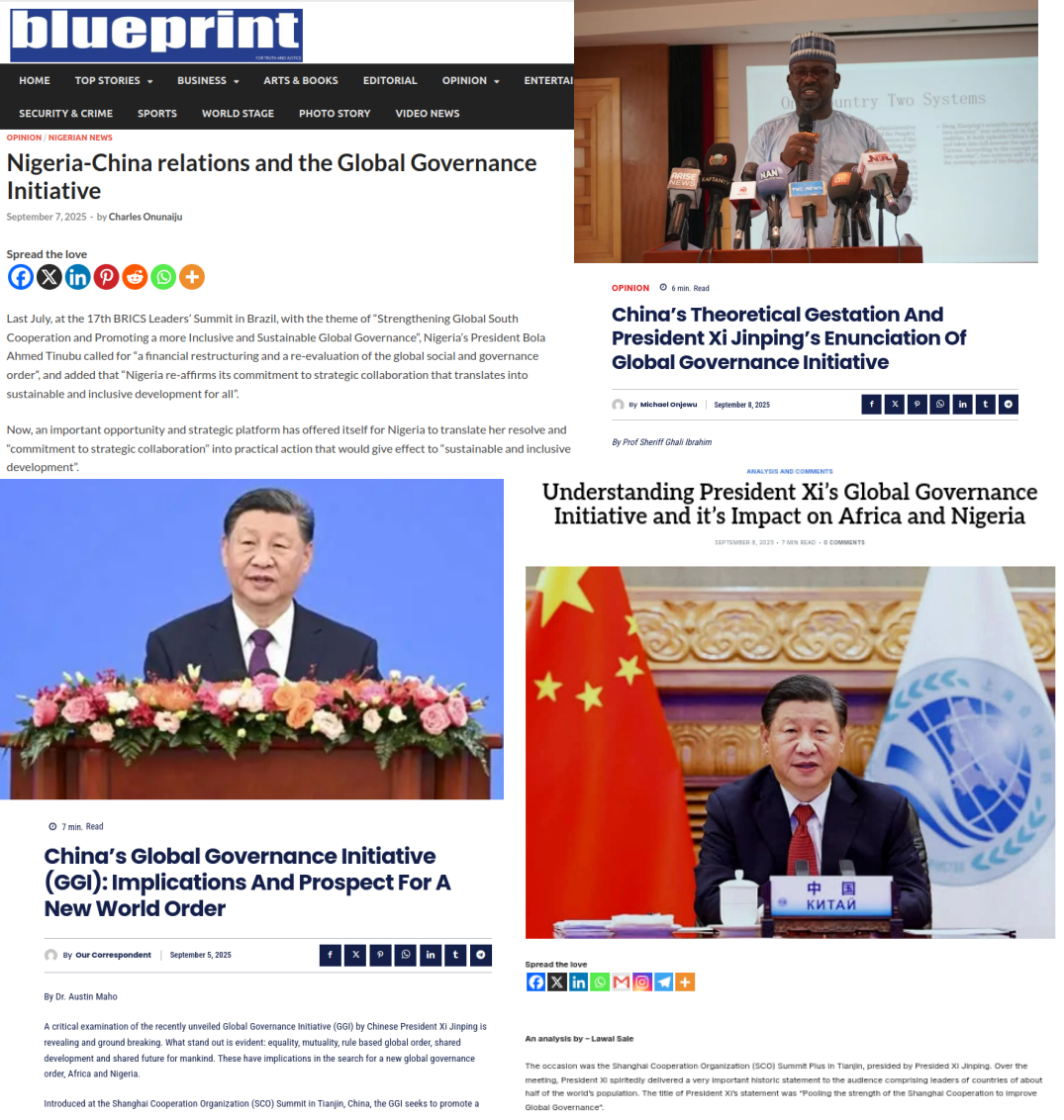 尼日利亚学者在尼主流媒体发表文章。驻尼日利亚使馆供图