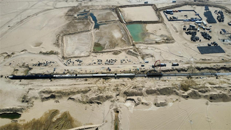 图为无人机拍摄的现场工作图片。项目供图