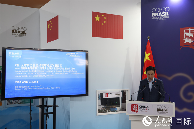 《国家电网有限公司落实全球安全倡议贡献报告》发布现场。人民网记者 时元皓摄