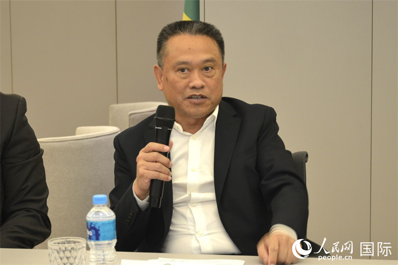 湖北省武汉市人大常委会副主任林文书在座谈会上致辞。陈妤汎摄