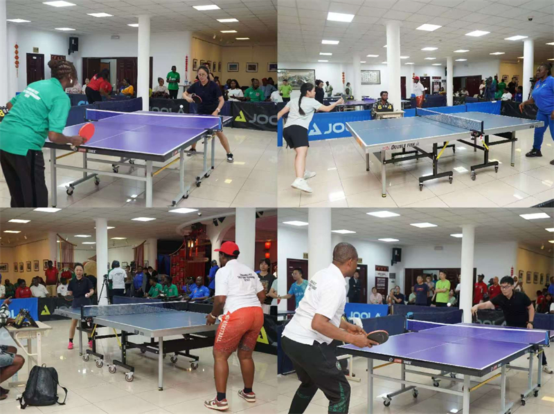 中尼乒乓球友谊赛组图 尼日利亚文化中心供图