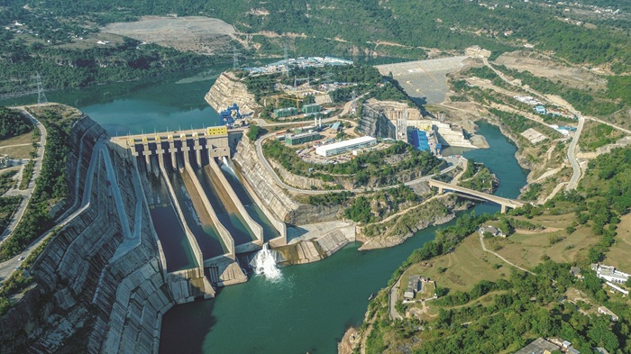 巴基斯坦卡洛特水电站航拍全景图。中国三峡集团供图