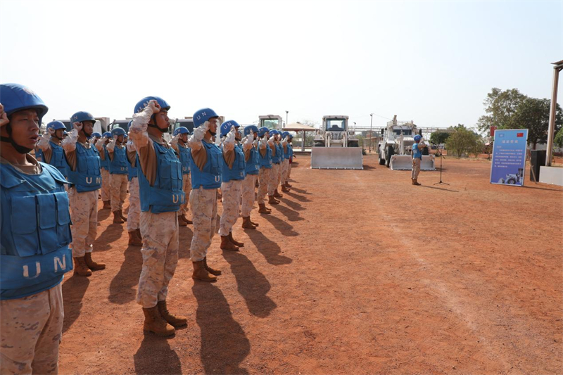 仪式现场。维和工兵分队供图