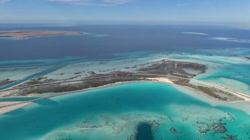 沙特红海拉赫克连接路和跨海桥工程项目航拍。受访单位供图