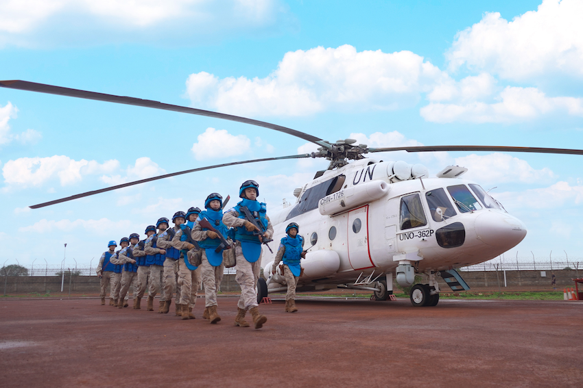 维和直升机分队组织战备演练。维和部队供图