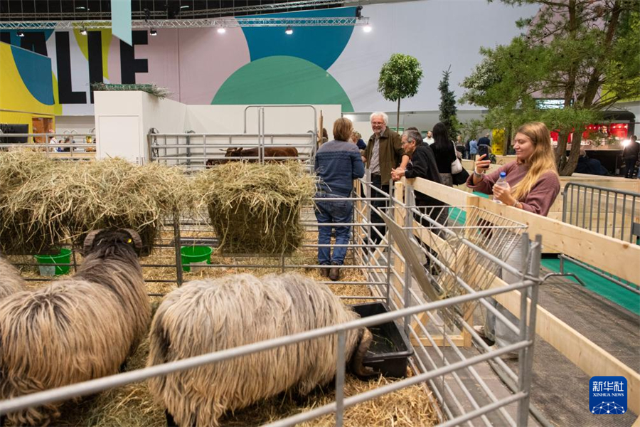 1月16日，在德国首都柏林，人们在柏林国际绿色周动物展区参观。新华社记者 张豪夫 摄