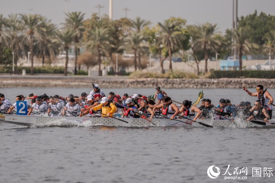 图为比赛中专业队进行角逐。塔里克·易卜拉欣摄