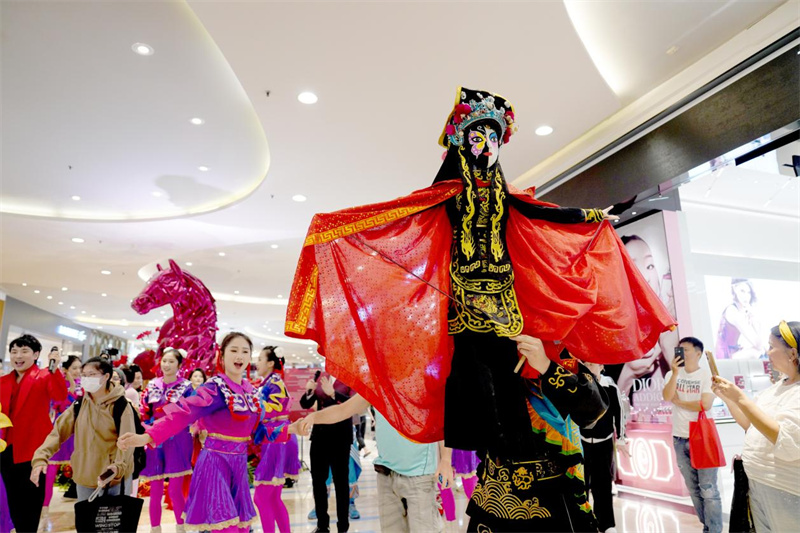 雅加达中央公园商场快闪活动的木偶戏表演。广西国际传播中心供图