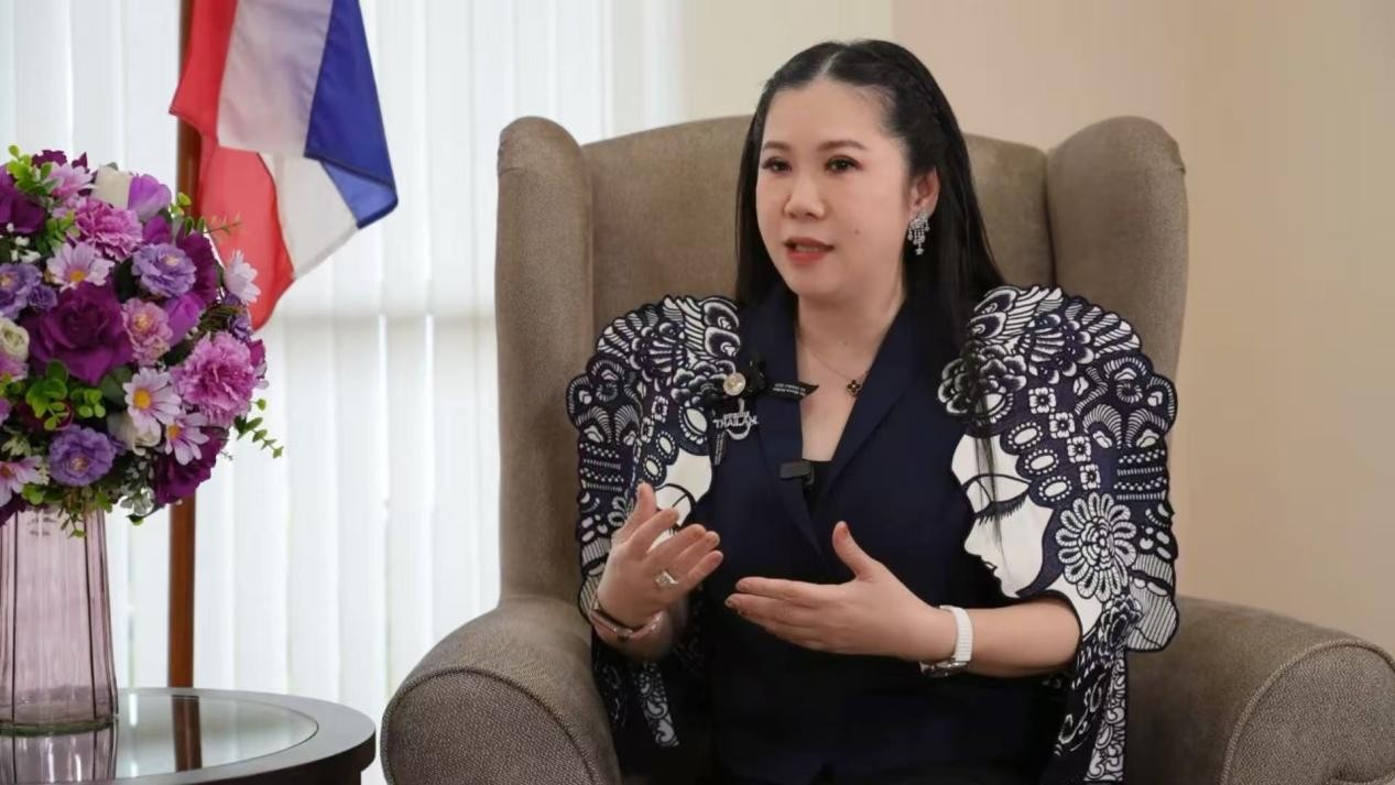 泰国国家旅游局局长塔佩妮·佳沛本接受人民网专访。帕瓦丽·阿卡雅坤摄