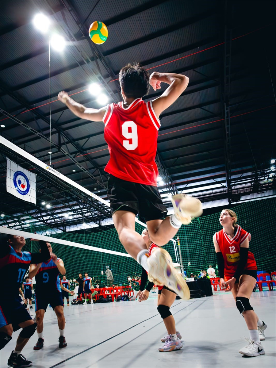 排球比赛的精彩瞬间。南非华侨体育协会供图