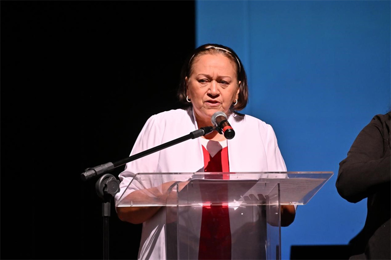 北里奥格兰德州州长法蒂玛·贝泽拉致辞。 王方骋摄