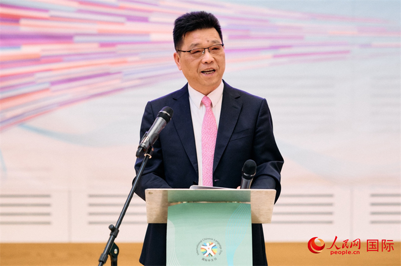 中国驻英国使馆赵飞公使发表致辞。杨浩鹏摄