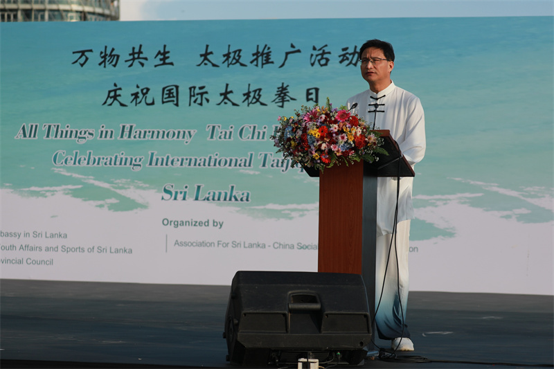 戚振宏大使致辞。主办方供图