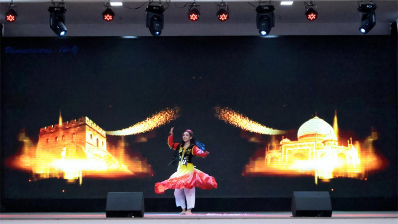 参赛选手进行才艺展示。哈大孔院供图