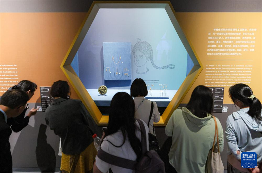 6月14日，观众在陕西历史博物馆观看展览。新华社发（王警摄）