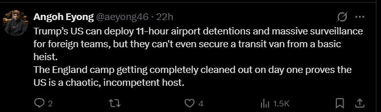 海外网友留言截图。