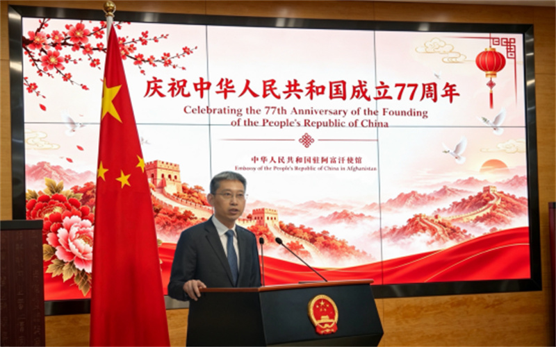 赵星大使致辞。中国驻阿富汗大使馆供图
