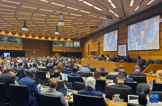 这是6月12日在奥地利维也纳拍摄的国际原子能机构理事会会议现场。新华社发(中国常驻维也纳联合国代表团供图)