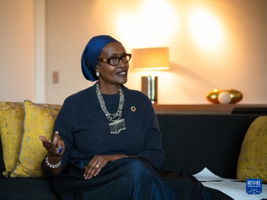 10月11日,在德国柏林,联合国艾滋病规划署执行主任温妮·拜安伊玛接受新华社记者专访。新华社记者 张豪夫 摄