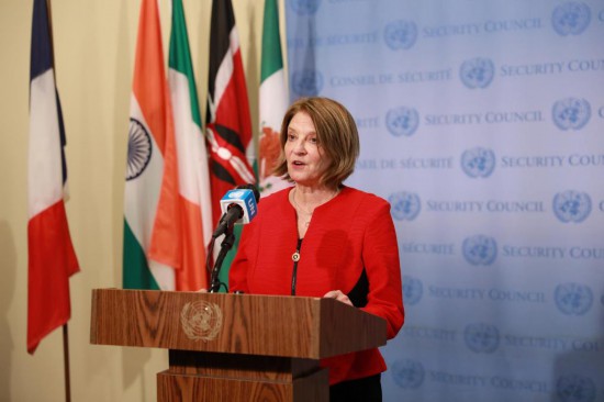 2022年1月4日,在位于纽约的联合国总部,时任挪威常驻联合国代表尤尔发表讲话。新华社记者谢锷摄