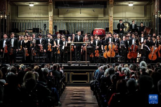 这是3月25日在匈牙利布达佩斯李斯特音乐学院拍摄的中匈友好交流音乐会现场。新华社发（鲍洛格·达维德摄）