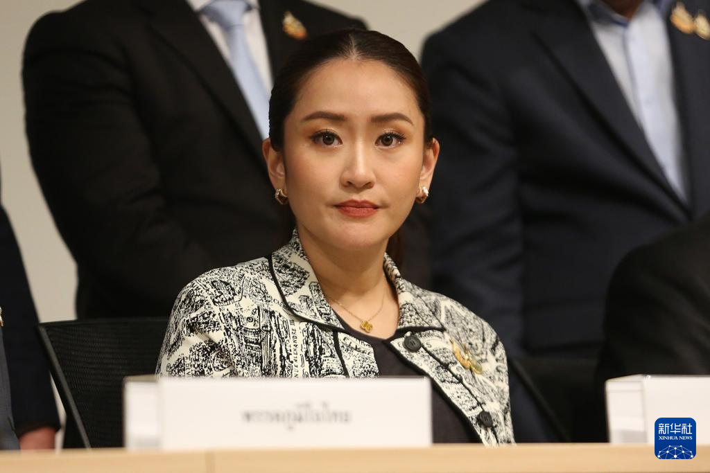 这是8月15日,佩通坦·钦那瓦在泰国曼谷出席新闻发布会的资料照片。新华社发